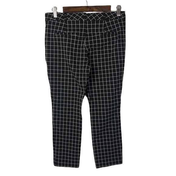 Worthington Black & White Windowpane Plaid Cropped Flat Front Pants 6S - Picture 2 of 4
